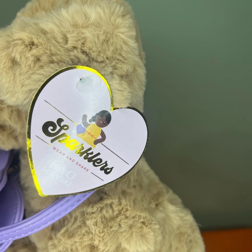 FAO Schwarz Plush Dog with Purple Heart bag - Picture 8 of 14